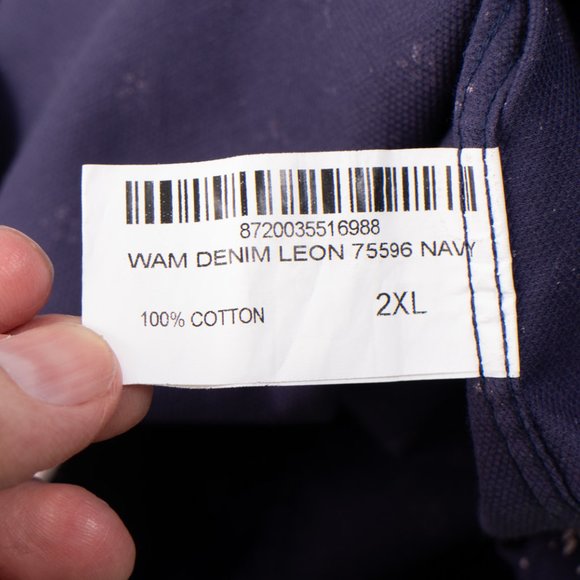 WAM Classic Tailored Fit Men's XXL Long Sleeve Button Shirt Blue Leaf Design - Picture 9 of 10